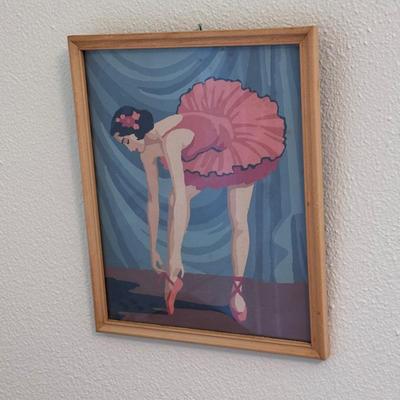 Two Ballerina Prints in Wooden Frames (B2-DZ)