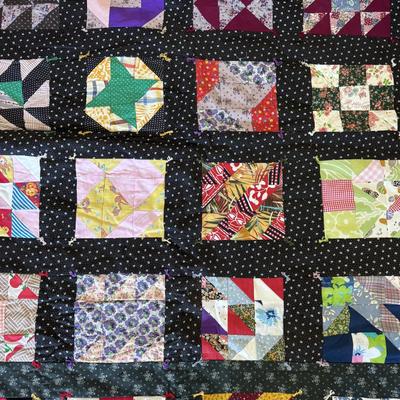Two Handmade Patchwork Quilt from the 80s (B2-DZ)