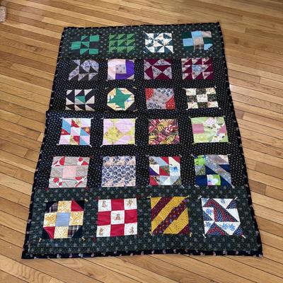 Two Handmade Patchwork Quilt from the 80s (B2-DZ)