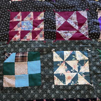 Two Handmade Patchwork Quilt from the 80s (B2-DZ)