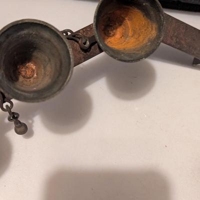 Early Brass Horse Hames Bell Set Sleigh Buggy & Small Skillet (B)