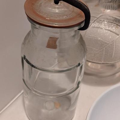 Pluto Water Americas Physic Bottle White House Vinegar Jug Wheaton USA No. 16 Canning Jar With Lid (B)