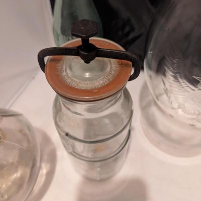 Pluto Water Americas Physic Bottle White House Vinegar Jug Wheaton USA No. 16 Canning Jar With Lid (B)