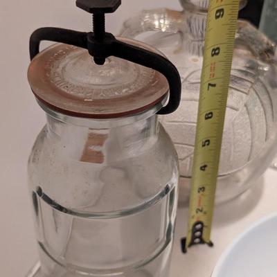 Pluto Water Americas Physic Bottle White House Vinegar Jug Wheaton USA No. 16 Canning Jar With Lid (B)