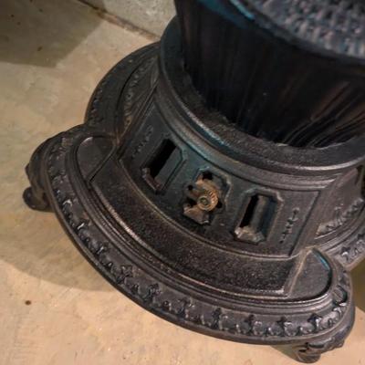 Vintage Florin 212 Cast Iron Pot Belly Stove Table Lamp Rustic Cabin Decor (B)