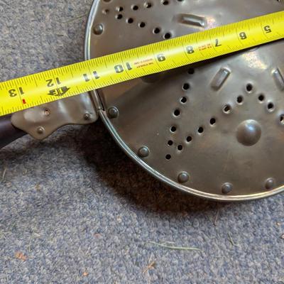 Antique Victorian Copper/Brass Bed Warmer With Long Wood Handle Long Star Design (B)