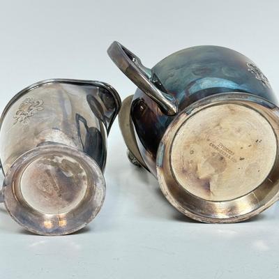 LOT of 2 Silver Plated Cream & Sugar Set WM Rogers & Sons, Rockford Quadruple Plate