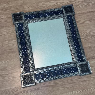 Mexican Tin Talavera Mirror (B2-DZ)