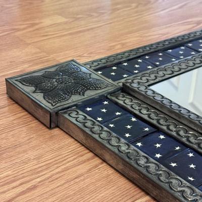 Mexican Tin Talavera Mirror (B2-DZ)