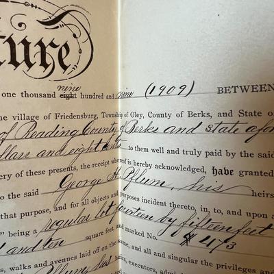 Antique Vintage Ephemera Lot - Stamps, 1899 Deed, Travel