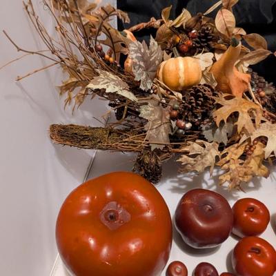 Arrangement Of Fall Decor & Apples - Some Apples Are Candles (B)