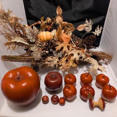 Arrangement Of Fall Decor & Apples - Some Apples Are Candles (B)