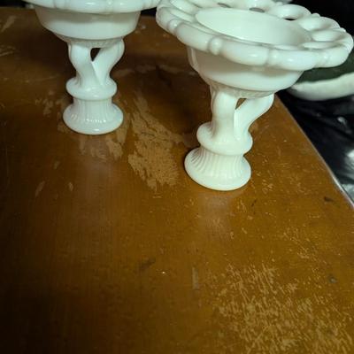 Vintage Westmoreland Glass White Milk Glass Dishes (B)