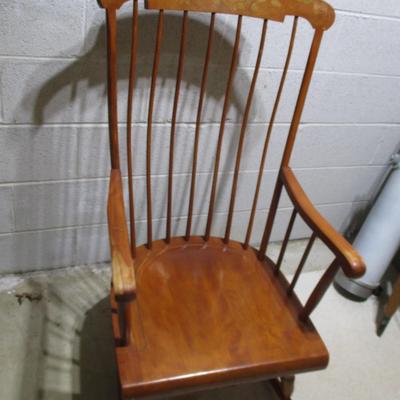 Vintage Nichols & Stone Mid Century Classic Oak Rocking Chair (B)