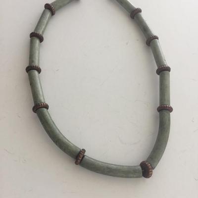 Vintage green unique necklace