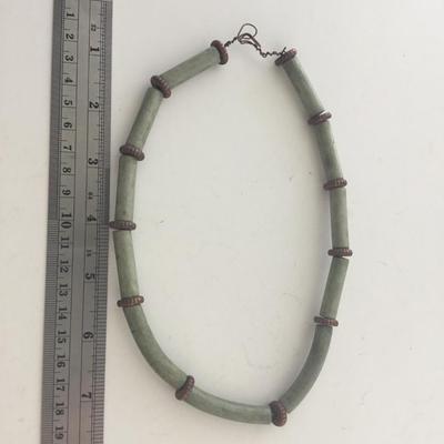 Vintage green unique necklace