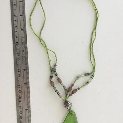 Unmarked green statement necklace