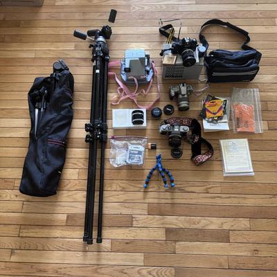 Bogen by Manfrotto 3221 Tripod and Several Cameras and Accessories (B2-DZ)
