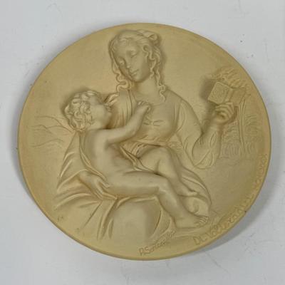 Madonna Serena Volteradici Plate 1979 - Woman Holding a Child - 3 D Plate