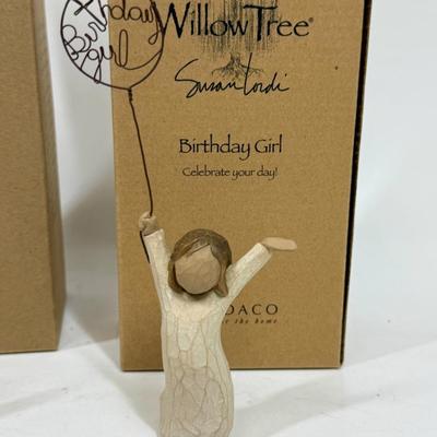 Lot of 4 Willow Tree Wood Resin Figurines with boxes friend birthday