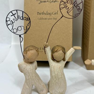 Lot of 4 Willow Tree Wood Resin Figurines with boxes friend birthday