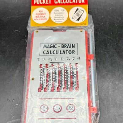 Vintage 1950's-1960's Magic-Brain Calculator with Instructions - New in Package