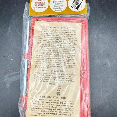 Vintage 1950's-1960's Magic-Brain Calculator with Instructions - New in Package
