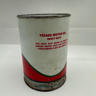 Vintage Texaco Sealed Oil Can & Tire Inflator