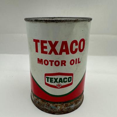 Vintage Texaco Sealed Oil Can & Tire Inflator