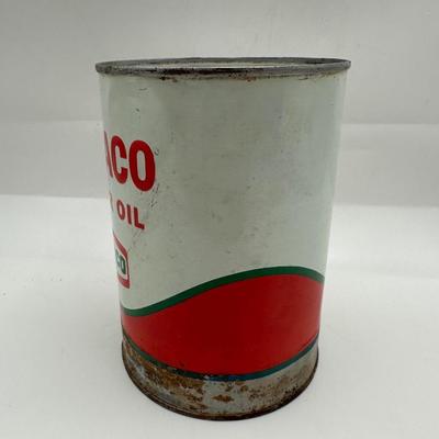 Vintage Texaco Sealed Oil Can & Tire Inflator