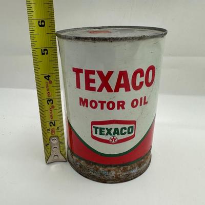 Vintage Texaco Sealed Oil Can & Tire Inflator