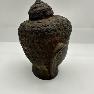 Indonesian Handmade Bronze/ Iron Buddha Head Statue, Buddha Tranquility Head
