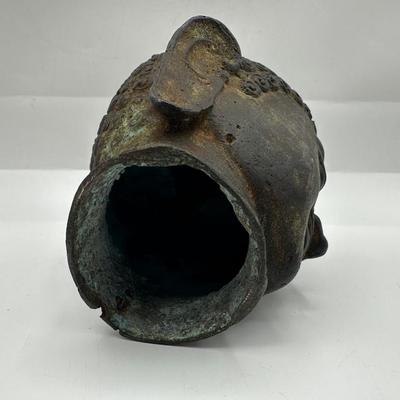 Indonesian Handmade Bronze/ Iron Buddha Head Statue, Buddha Tranquility Head