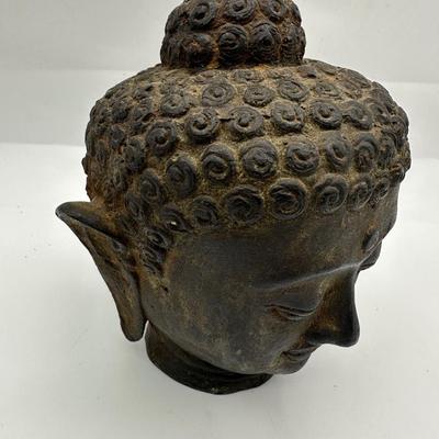Indonesian Handmade Bronze/ Iron Buddha Head Statue, Buddha Tranquility Head