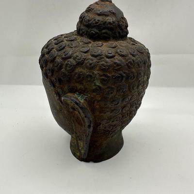 Indonesian Handmade Bronze/ Iron Buddha Head Statue, Buddha Tranquility Head