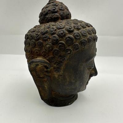 Indonesian Handmade Bronze/ Iron Buddha Head Statue, Buddha Tranquility Head