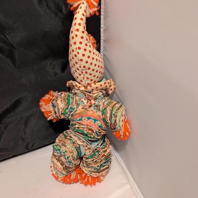 Vintage Fabric Circle YO=YO Cloth Rag Doll Clown Hand Made (B)