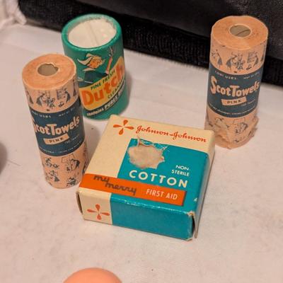Vintage Doll Accessories Scot Towels Cotton First Aid (B)