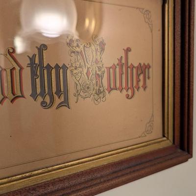 "Honor Thy Father And Thy Mother" C. Z. & R. N. Y. Wall Art (DSB)