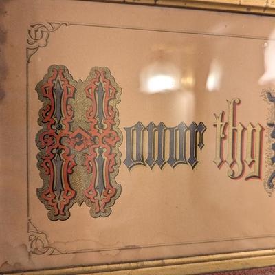 "Honor Thy Father And Thy Mother" C. Z. & R. N. Y. Wall Art (DSB)