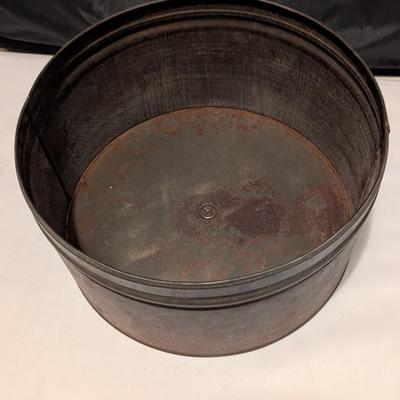 Antique Metal Container Marked "H" On The Underside (B)
