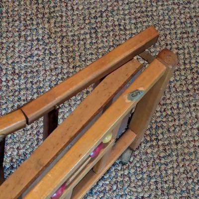 The Barden & Robeson Folding Wooden Doll Playpen (B)
