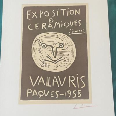 Hand Signed Autograph Pablo Picasso Exposition Poster Print