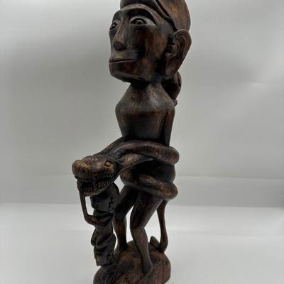 Vintage African Hand Carved Wood Statue