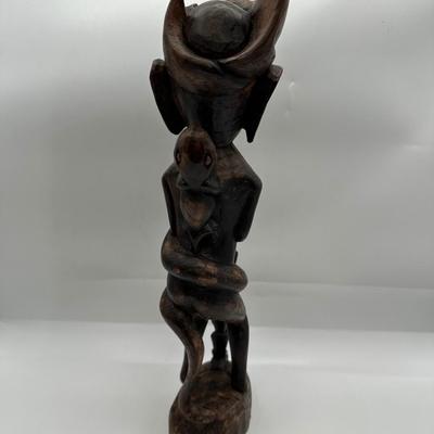 Vintage African Hand Carved Wood Statue