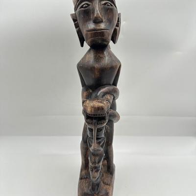 Vintage African Hand Carved Wood Statue