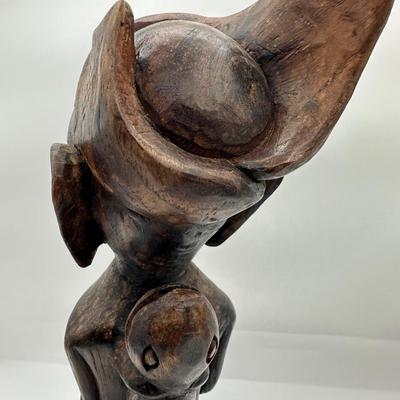 Vintage African Hand Carved Wood Statue