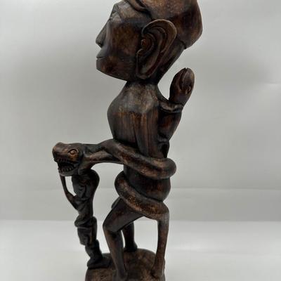 Vintage African Hand Carved Wood Statue
