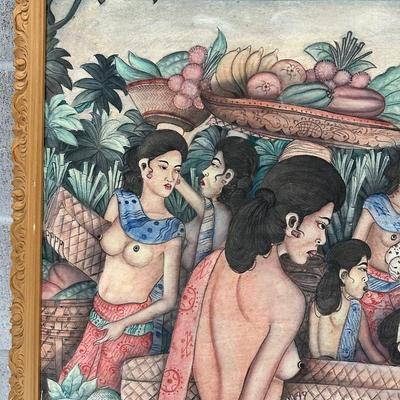 Vintage Bali Painting on Canvas