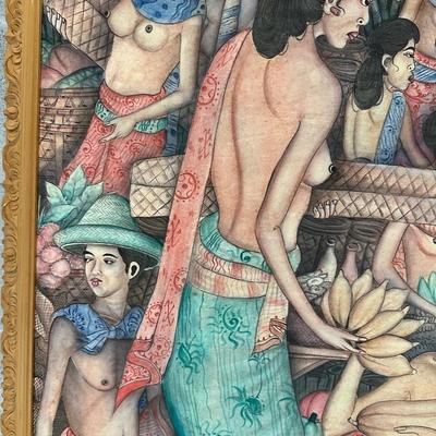 Vintage Bali Painting on Canvas